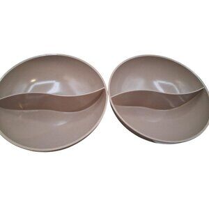 Melmac Divided Dinnerware Bowls 8315-8/76 Boonton Molding Co. Beige 10-Inch Diam